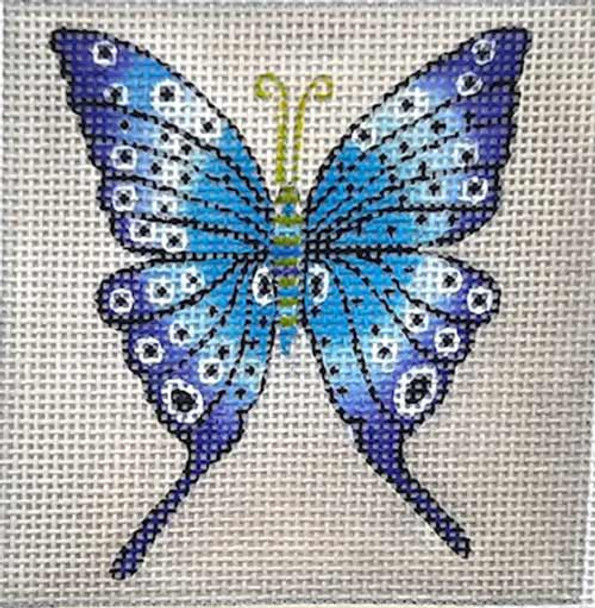 ZE736	Blue Butterfly 3.25″ square 18 Mesh Zecca