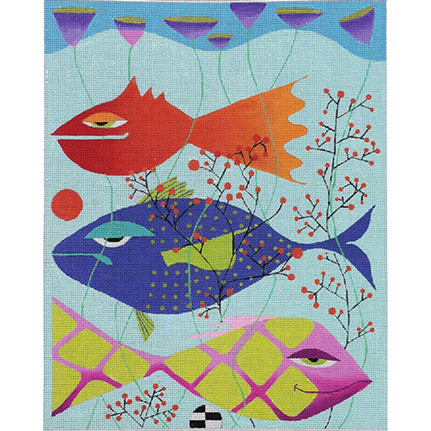 ZE752 3 More Fish  10″ x 12.5 13 Mesh  Zecca