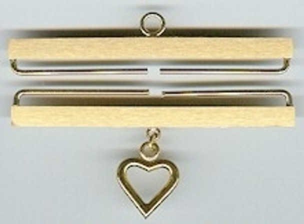 35114 Bellpull Lene Boje Brass; Satin Finish with Heart; 14cm (5-1/2") 