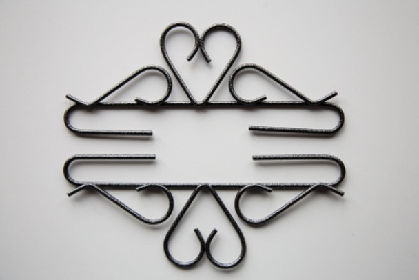 AM35512 Heart Bell Pull Ackfeld Manufacturing; Metal; Charcoal - Powder Coated Silver Vein   Includes two pieces 6" 