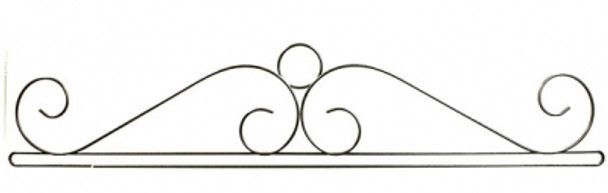 AM32702 Bellpull Ackfeld Manufacturing Wire Scroll Split Btm - Charcoal Metal; Powder Coated Silver Vein 36"