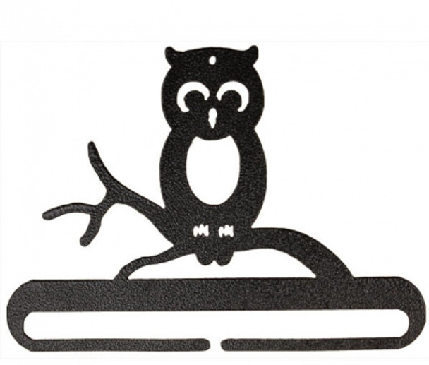 AM29182 Bellpull Ackfeld Manufacturing Whimsical Owl Split Btm - Charcoal Metal; Powder Coated Silver Vein   6"