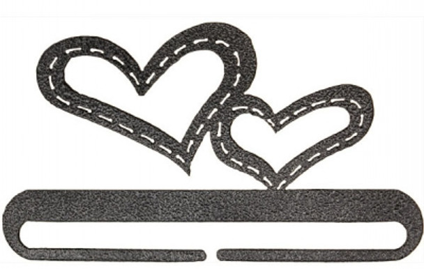 AM27482 Bellpull Ackfeld Manufacturing Stitched Hearts Split Btm - Charcoal;  Metal; Powder Coated Silver Vein 6"