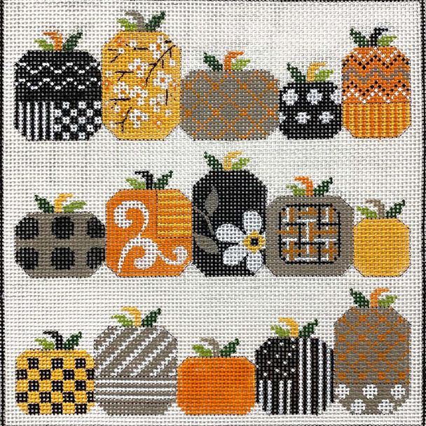 4327 PUMPKINS COLLAGE 8 x 8 18 Mesh Alice Peterson!