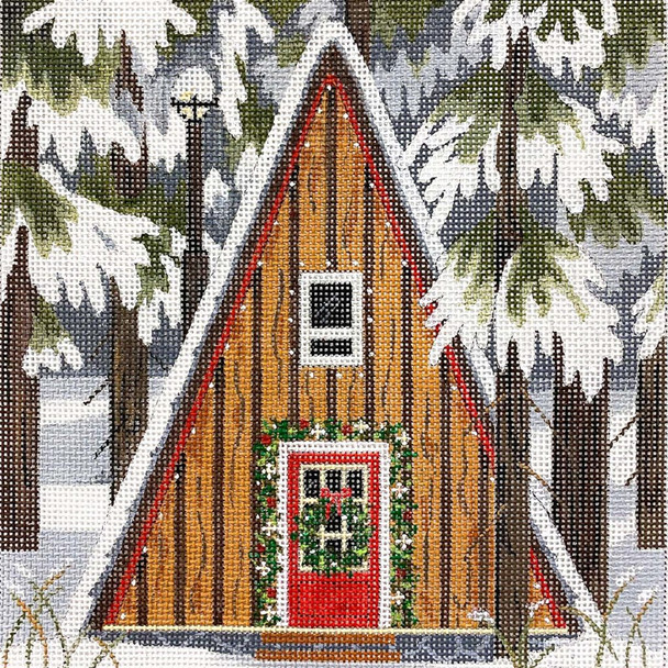 4336 CABIN IN THE WOODS 9 x 9 13 Mesh Alice Peterson!