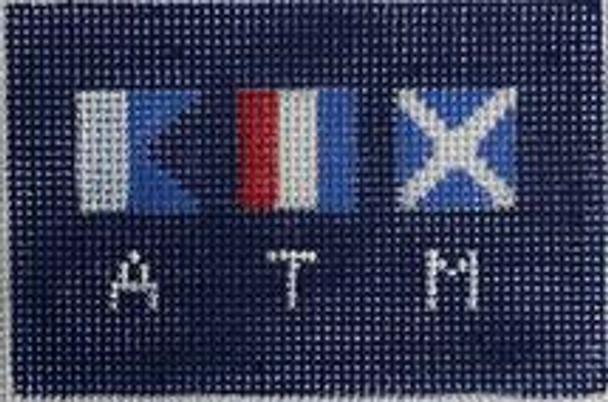 RD 349 Nautical Flag ATM Insert 1 2"x3" 8 Mesh Rachel Donley Needlepoint Designs