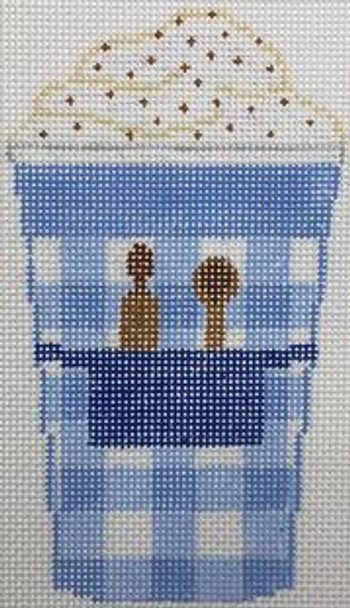 RD 335 Blue Apron 18 Mesh Rachel Donley Needlepoint Designs