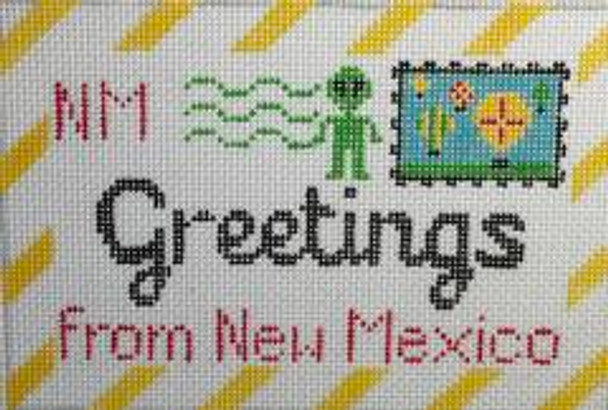 RD 368 New Mexico Letter  3.5"x5.5" 18 Mesh Rachel Donley Needlepoint Designs