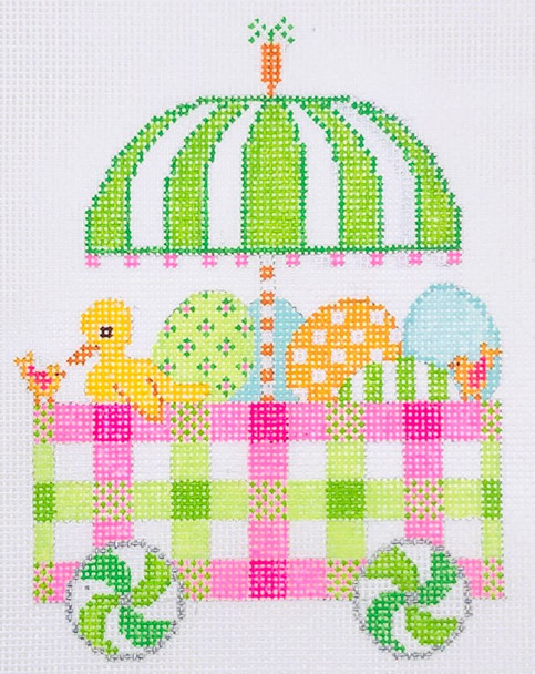 HO104A Easter Egg Express Train - Green Egg Car 4 x 5.5 18 Mesh EyeCandy Needleart