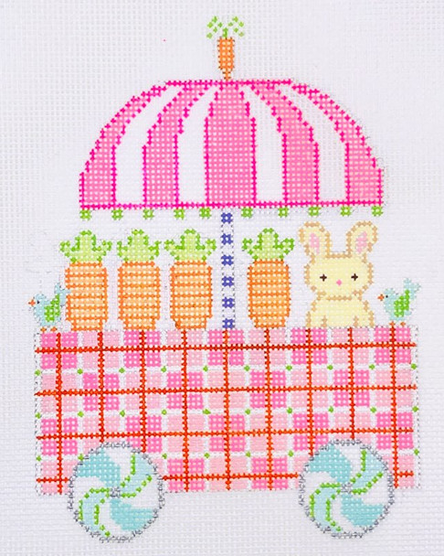 HO104C Easter Train - Pink Bunny Car 4x5.5 18 Mesh EyeCandy Needleart