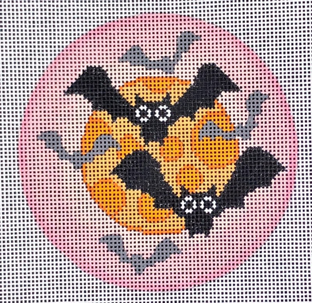 HW150I Pretty Spooky Series - Batty Bats 4" dia 18 Mesh EyeCandy Needleart