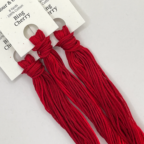 Hand Dyed Thread - Bing Cherry Colour and Cotton