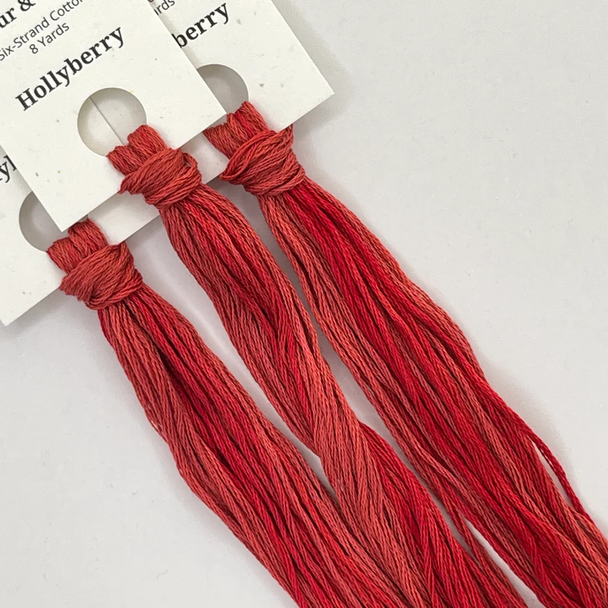 Hand Dyed Thread - Hollyberry Colour and Cotton