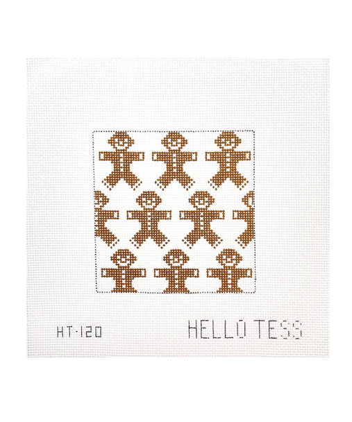 Hello Tess Designs HT120 Gingerbread Men 5” square  13 Mesh