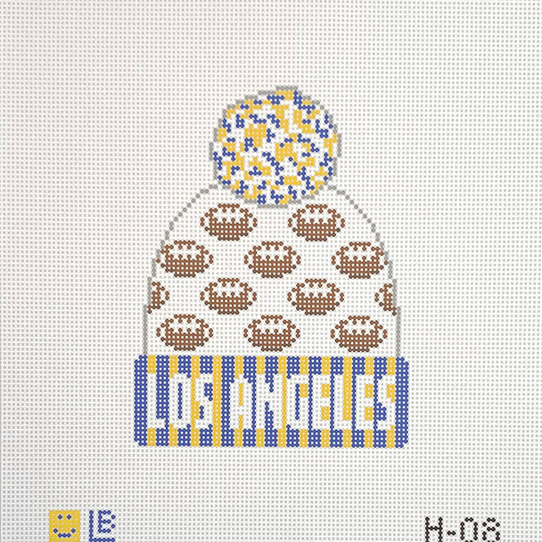 H-08 Beanie - Los Angeles Rams Football 3.5w x 4.25h 18 Mesh  LAUREN BLOCH DESIGNS