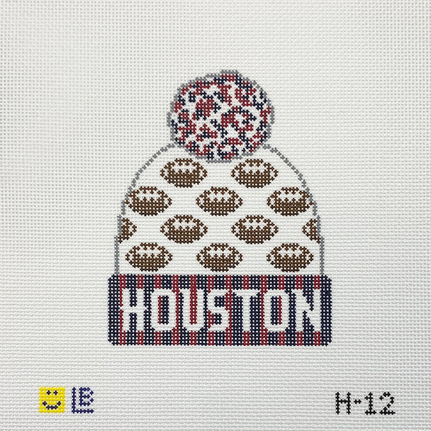 H-12 Beanie - Houston Texans Football  3.5w x 4.25h 18 Mesh  LAUREN BLOCH DESIGNS