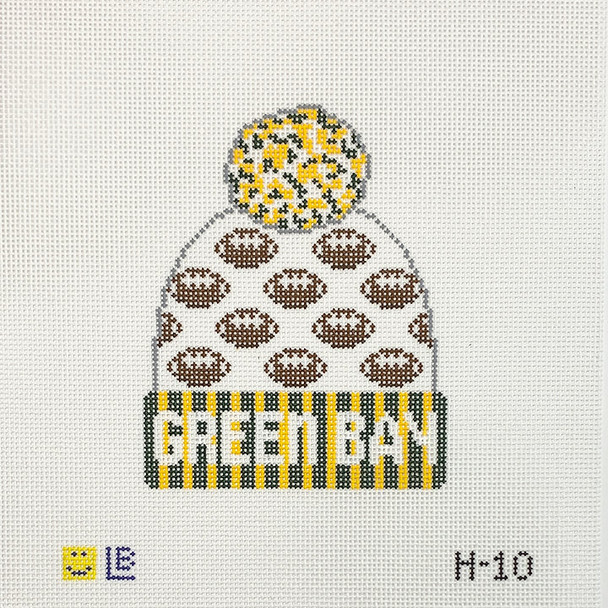 H-10 Beanie - Green Bay Packers Football 3.5w x 4.25h 18 Mesh  LAUREN BLOCH DESIGNS