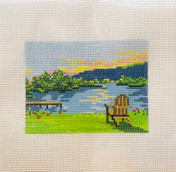 Universal LAKE Patch 4 inches wide by 3 inches high  18 mesh Bad Bitch Needlepoint