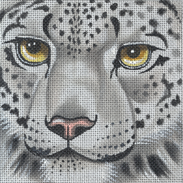 3512 Snow Leopard 6" x  6" 18 Mesh Leigh Designs Up Close & Personal Coaster