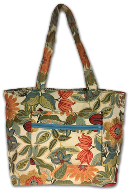 #92 314 Extendable Zipper-Top Tote In Happy Trees (Swatch) shown Finished in  #76 Blossom Hug Me