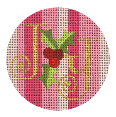 HO661 JOY ROUND ORNAMENT 4"RD, 18 Mesh Raymond Crawford Designs