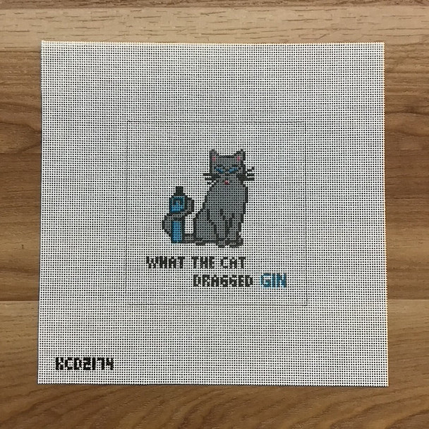 KCD2174 What the Cat Dragged In  4 1/2" square 18 Mesh August Morgan