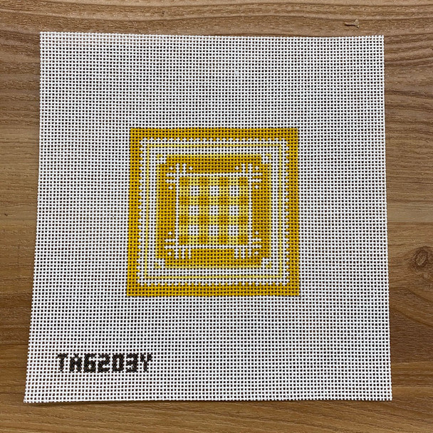 Monogram Square Yellow  4" square 13 Mesh Thorn Alexander (KCN) TA6203Y