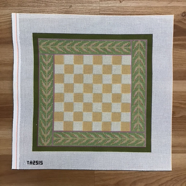 Thorn Alexander (KCN) TA2515 Beige and Green Chess Board 12 1/2" square 13 Mesh