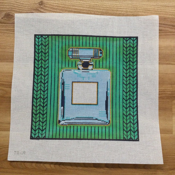 Thorn Alexander (KCN) TA19 Perfume Bottle on Green 11 1/2" square 13 Mesh