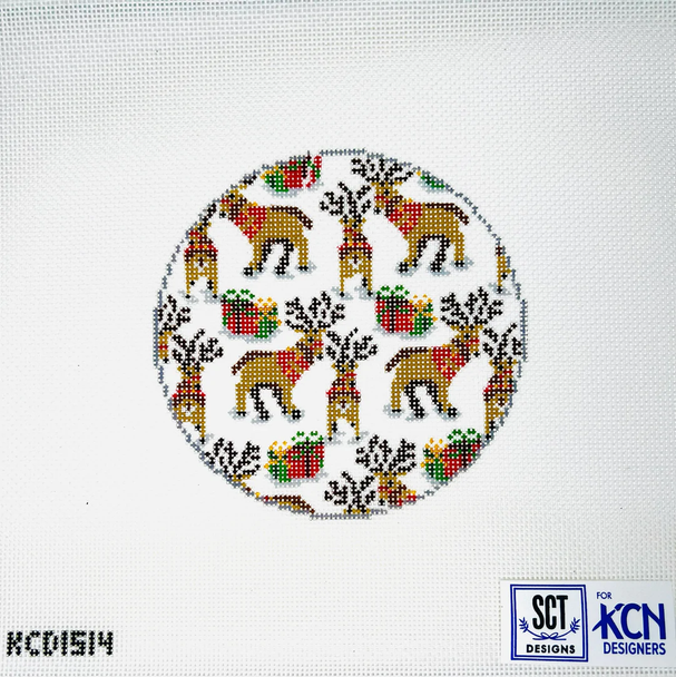 SCT Designs (KCN) KCD1514 Mini Reindeer 4 1/2" Round 18 Mesh