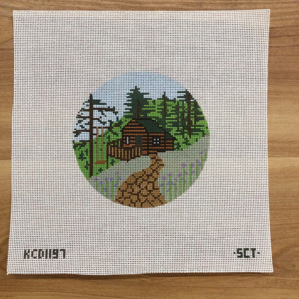 SCT Designs (KCN) KCD1197 Cabin in the Woods 4 1/2" Round 18 Mesh