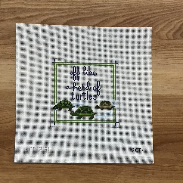 SCT Designs (KCN) KCD2151 off like a herd of turtles 4 1/2" x 4 1/2" 18  Mesh