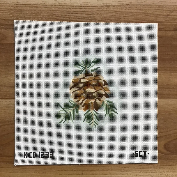 Tie One On Pinecone 5" X 5" 13  Mesh SCT Designs (KCN) KCD1233