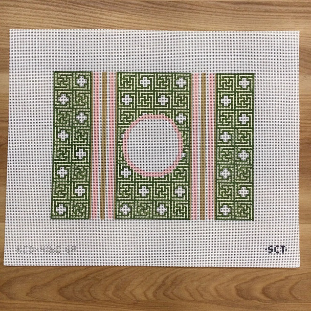 SCT Designs (KCN) KCD4160GP The Kristen (medium) Green/Pink 10" X 7 1/4"  13 Mesh