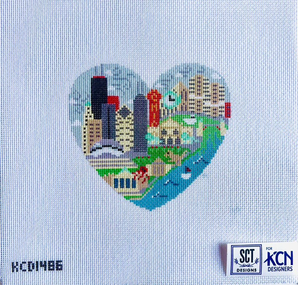 SCT Designs (KCN) KCD1486 Chicago Heart  4 1/2" X 4 1/4" 18 Mesh