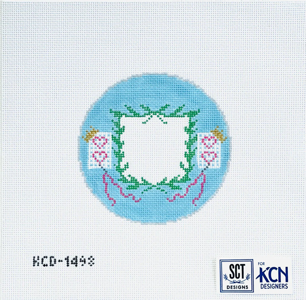SCT Designs (KCN) KCD1498 Needlepoint Sport of Queens Crest 4 1/2" round 18 Mesh