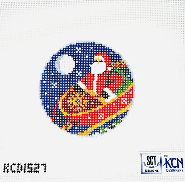 SCT Designs (KCN) KCD1527 Santa's Sleigh 4 1/2" Round 13 Mesh