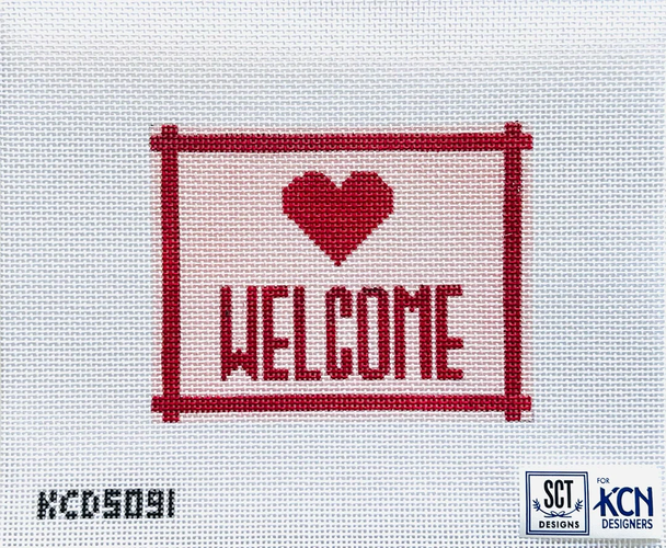 SCT Designs (KCN) KCD5091 Welcome Sign with Heart 5 1/2" X 4 1/2"   13 Mesh