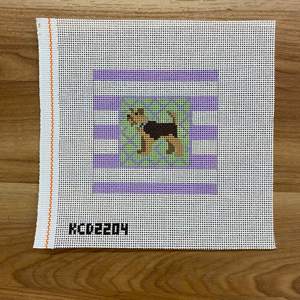 SCT Designs (KCN) KCD2204 Welsh Terrier Striped Square 4 1/2" square  13 Mesh