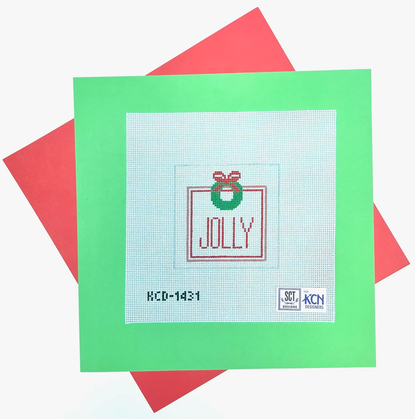 SCT Designs (KCN) KCD1431 Jolly Wreath Square 4 1/4" Square   13  Mesh