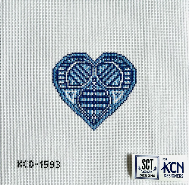 SCT Designs (KCN) KCD1593 Blue Heart 18 Mesh