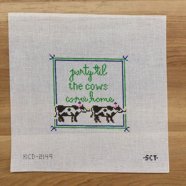 SCT Designs (KCN) KCD2149 Party Til The Cows Come Home 4 1/2" square  18 Mesh