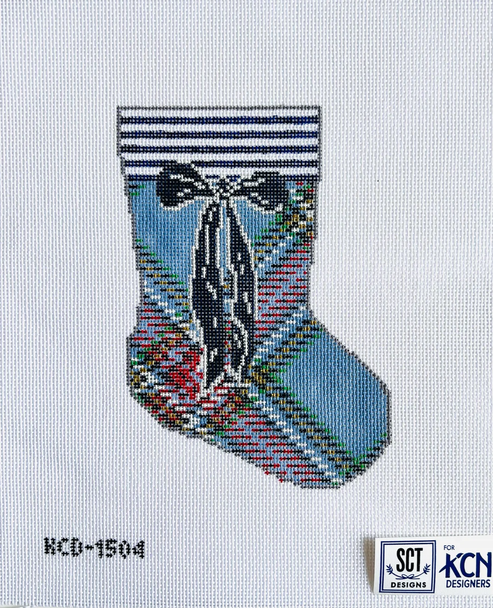 SCT Designs (KCN) KCD1504 Blue Tartan Mini Sock 4 1/4" X 6" 18 Mesh