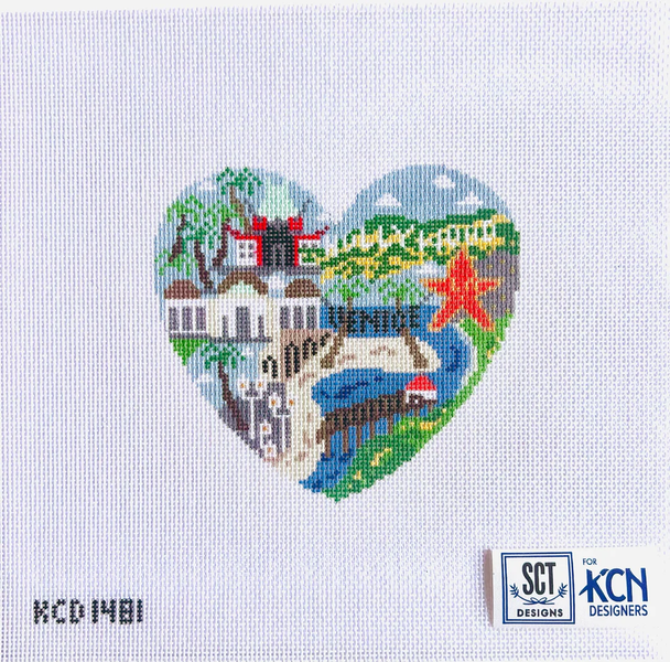 SCT Designs (KCN) KCD1481 Los Angeles Heart 4 1/2" X 4 1/4" 18 Mesh