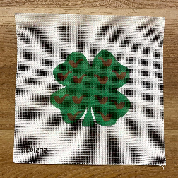 Jessica Lehane (KCN) KCD1272 Shamrock and Pipes Ornament 4 3/4" X 4 3/4" 18 Mesh