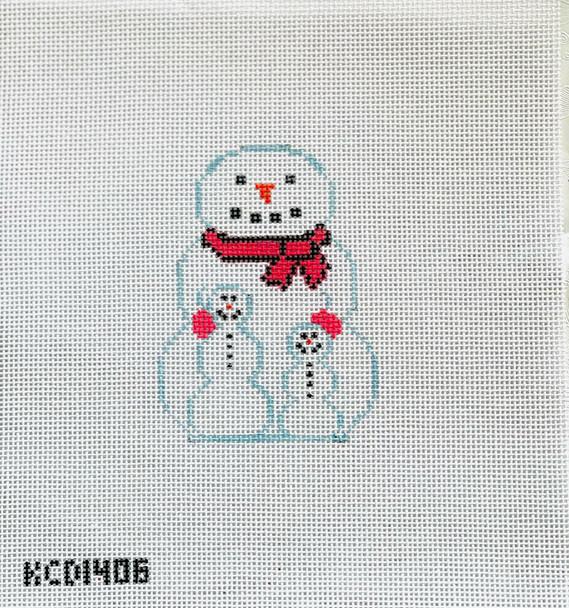 Snowmen Family Snowman  3 1/2" X 4 1/2" 18 Mesh Jessica Lehane KCD1406