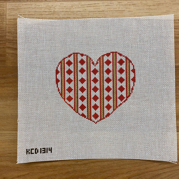 Jessica Lehane KCD1314 Heart with Diamonds 4 1/2" X 4" 18 Mesh