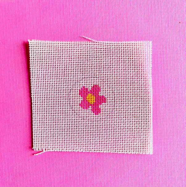 Pink Flower Key Fob Insert 18 Mesh Jessica Lehane (KCN) KCDPFKF