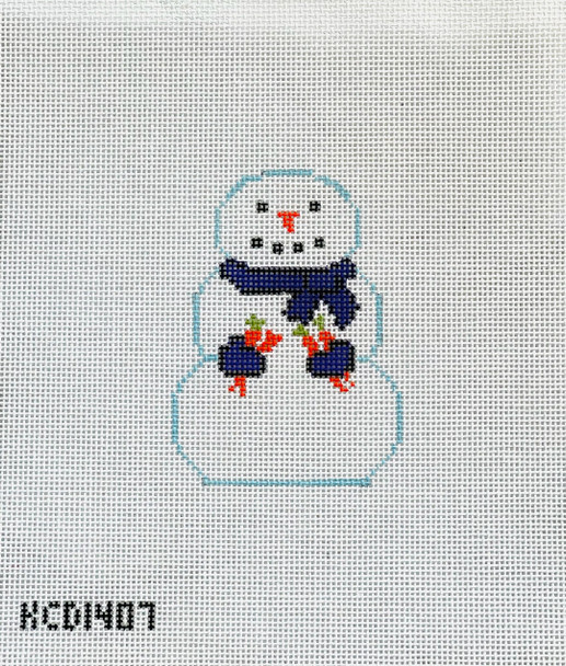 Snowman with Carrots  3 1/2" X 4 1/2"  18 Mesh Jessica Lehane KCD1407