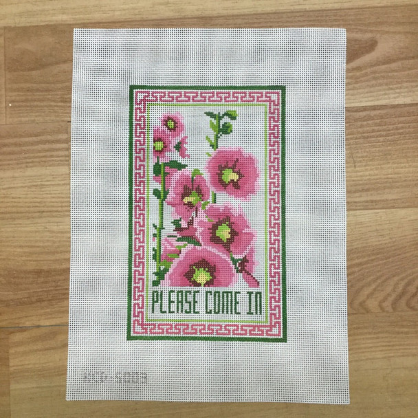 Marianne Ensz KCD5003-18 Pink Flower Please Come In  6" X 9" 18 Mesh